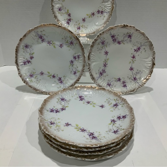 Dresden Germany Floral Appetizer / Salad / Desert Plates 7 Total - Vintage - Picture 4 of 6